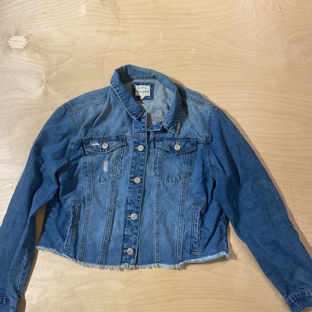 Wax Jean Cropped Jean Jacket size Small (AS)